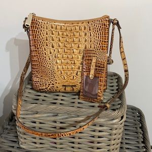 Brahmin Crocodile-Embossed Crossbody and Wallet